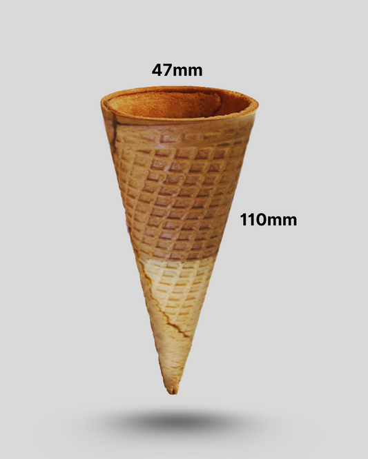 Chocolate and vanilla waffle cone