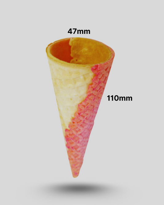 Strawberry and Vanilla waffle cone