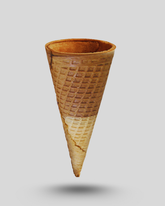 Chocolate and vanilla waffle cone